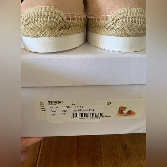 NEW See By Chloe Glyn Espadrille Ankle Sandals Suede Shoes Sz 37 Cipria blush - Picture 7 of 7